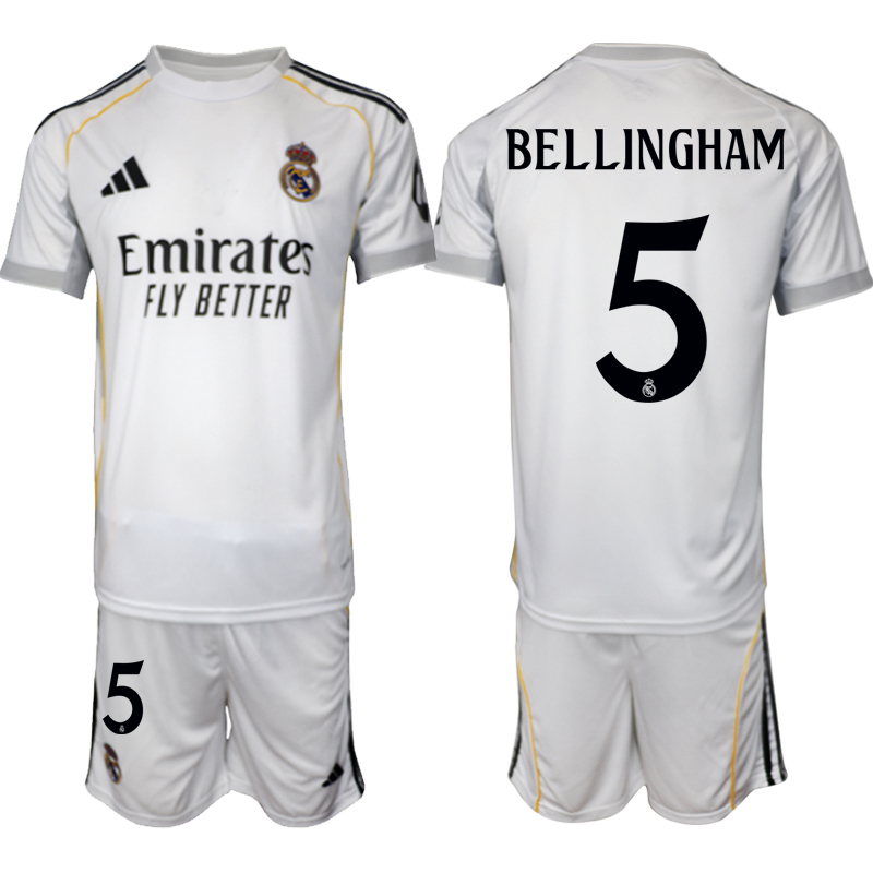Men 2025-2026 Club Real Madrid home White #5 Soccer Jersey